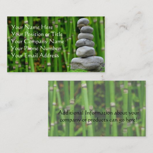 Zen stenen en bamboe Visitekaartje (Voorkant / Achterkant)