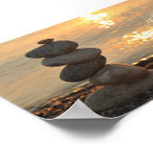 Zen stenen,Landschap,Silhouet van meisje Poster (Hoek)