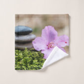 Zen stenen Lotus Flower Landscape Bad Handdoek (Wasdoekje)