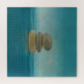 Zen Stenen op water - Gemengde media Legpuzzel (Horizontaal)