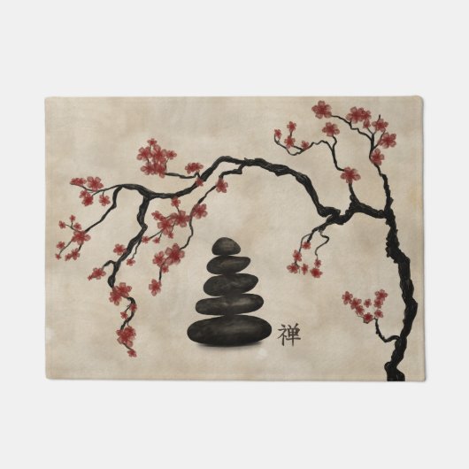Zen stenen Sakura Tree Deurmat (Voorkant)