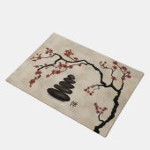 Zen stenen Sakura Tree Deurmat (Schuin)