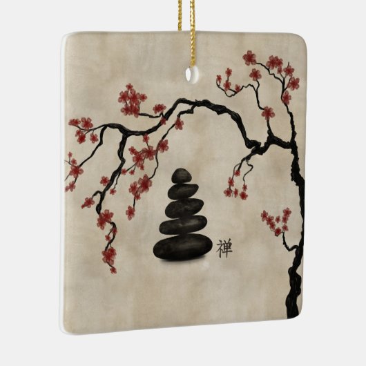 Zen-stenen Sakura Tree Keramisch Ornament (Rechts)