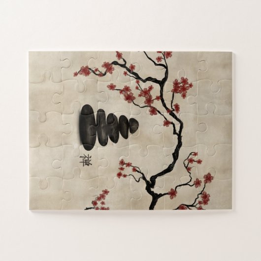 Zen-stenen Sakura Tree Legpuzzel (Horizontaal)