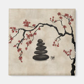 Zen-stenen Sakura Tree Magneet (Voorkant)