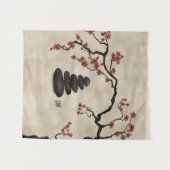 Zen stenen Sakura Tree Wandkleed (Voorkant (horizontaal))