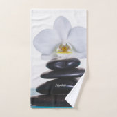 Zen stenen witte orchidee bad handdoek (Handdoek)