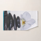 Zen stenen witte orchidee bad handdoek (Handdoek)
