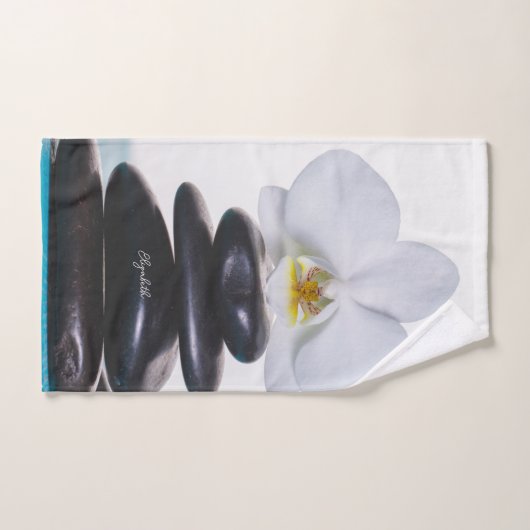 Zen stenen witte orchidee bad handdoek (Handdoek)