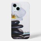 Zen stenen, witte orchidee meditatie Case-Mate iPhone case (Achterkant)
