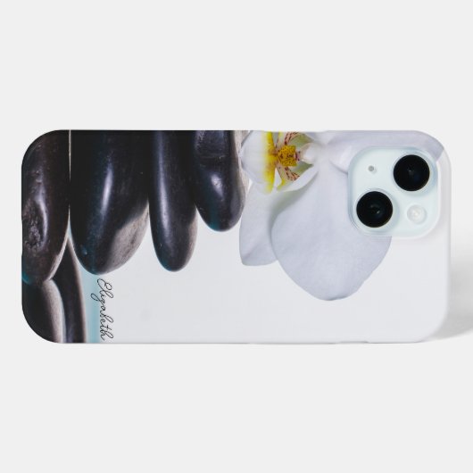 Zen stenen, witte orchidee meditatie Case-Mate iPhone case (Achterkant (horizontaal))