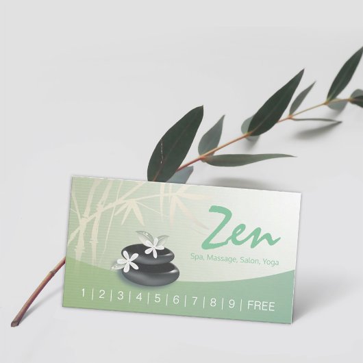 ZEN Stone Bamboe Massage Therapie Salon Spa Loyali Klantenkaartje