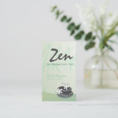 ZEN Stone Bamboo SPA Massage Therapist Appointment Afsprakenkaartje (Staand voorkant)
