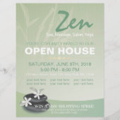 ZEN Stone Bamboo YOGA SPA Massage Salon Open Huis Flyer (Voorkant)