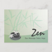 ZEN Stone Bamboo YOGA SPA Massage Therapy Salon Briefkaart (Voorkant)