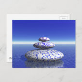 Zen Stone Blue Paars Ocean Love Peace Inspiration Briefkaart (Voorkant / Achterkant)