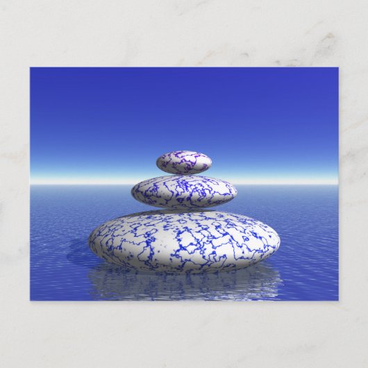 Zen Stone Blue Paars Ocean Love Peace Inspiration Briefkaart (Voorkant)