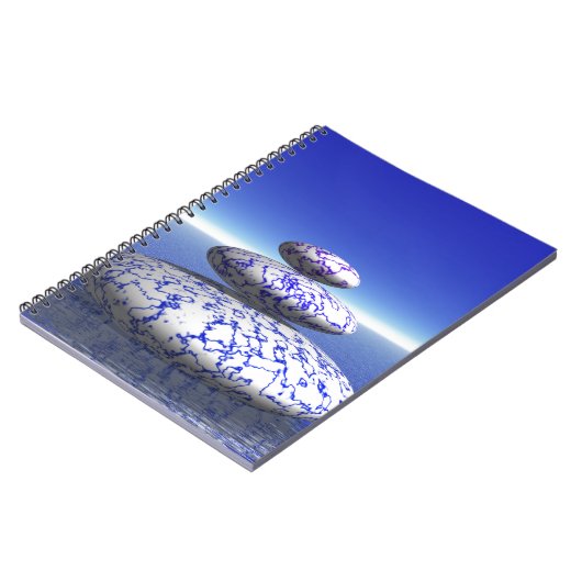 Zen Stone Blue Paars Ocean Love Peace Inspiration Notitieboek (Linkerzijde)