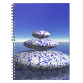 Zen Stone Blue Paars Ocean Love Peace Inspiration Notitieboek (Voorkant)