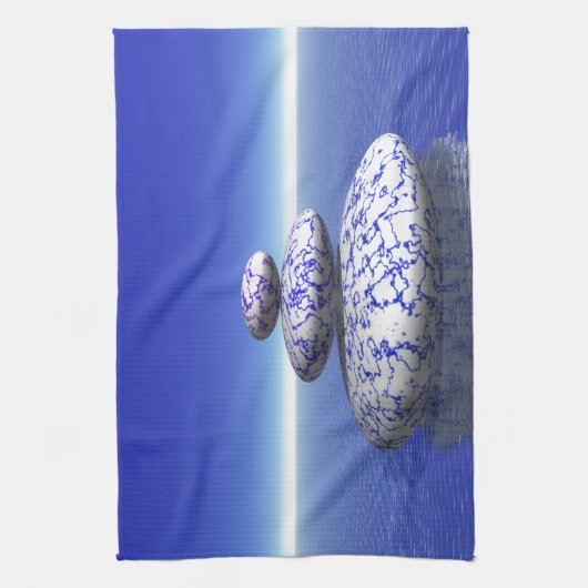 Zen Stone Blue Paars Ocean Love Peace Inspiration Theedoek (Verticaal)