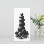 Zen Stone Cairn – Minimalist Ritual Invitation (Staand voorkant)