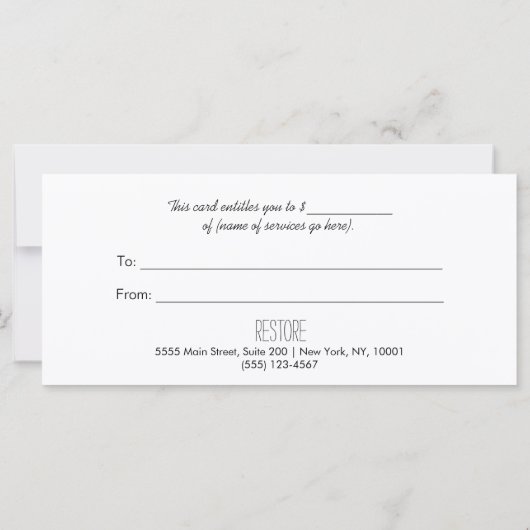 Zen Stone Massage Therapist Cadeaubon (Achterkant)