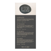 Zen Stone Massage Therapist Service Spa Menu (Voorkant)