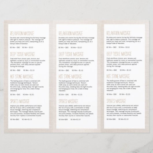 Zen Stone Massage Therapist Trifold Brochure (Achterkant)