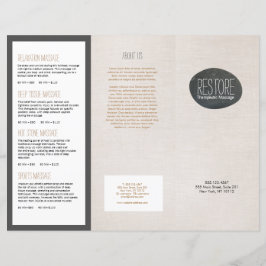 Zen Stone Massage Therapist Trifold Brochure