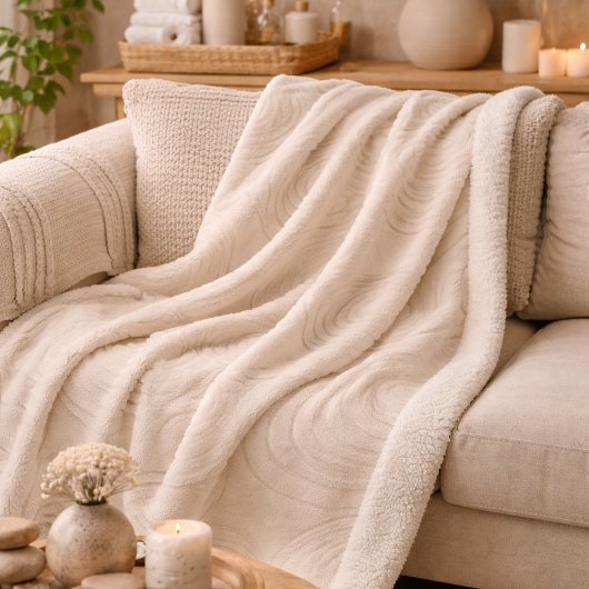Zen Stone Ripple Sherpa Blanket Deken