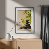 Zen Stone Stack - Minimal Japandi Wall Art Print Perfect Poster