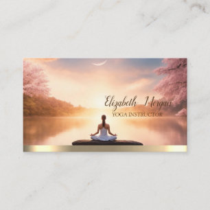 Zen Stone Sunset Meditatie Meisje Visitekaartje