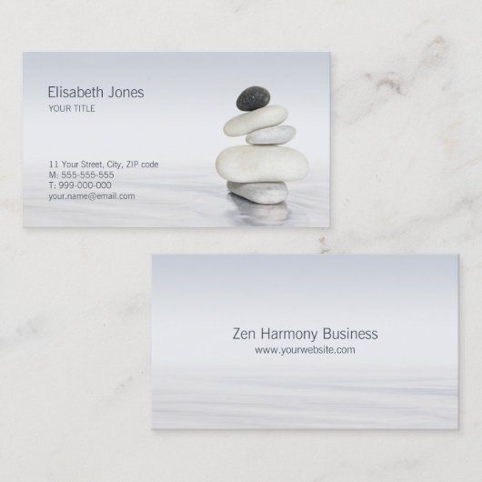 Zen Stones Balance visitekaartje (Voorkant / Achterkant)