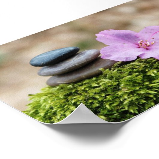 Zen Stones,Flower,Landscape Poster (Hoek)