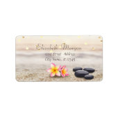 Zen Stones, Flowers, Faux Gold Foil Confetti Etiket (Voorkant)