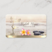 Zen Stones, Flowers, Gold Tree Women Silhouette Visitekaartje (Voorkant)