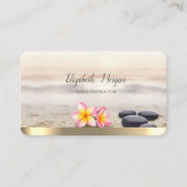 Zen Stones,Flowers,Gold Yoga Visitekaartje (Voorkant)