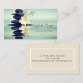 Zen Stones Gouden Boom Silhouet Witte Orchidee Visitekaartje (Voorkant / Achterkant)