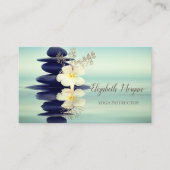 Zen Stones Gouden Boom Silhouet Witte Orchidee Visitekaartje (Voorkant)