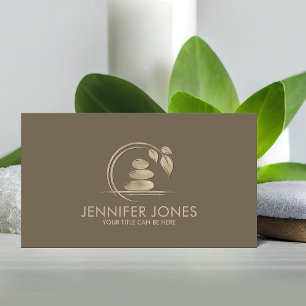 Zen Stones - harmonie en rust pastel goud Visitekaartje