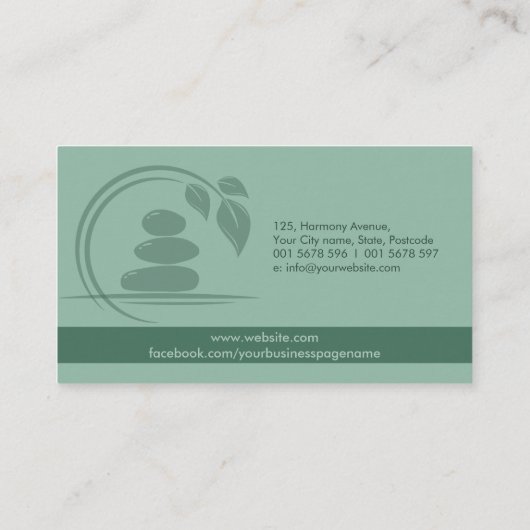 Zen Stones - harmonie en rust Visitekaartje (Achterkant)