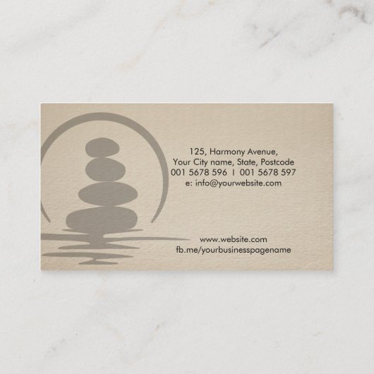 Zen Stones - harmonie en rust Visitekaartje (Achterkant)
