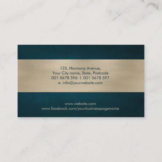 Zen Stones - harmony and tranquility pastelgoud Visitekaartje (Achterkant)