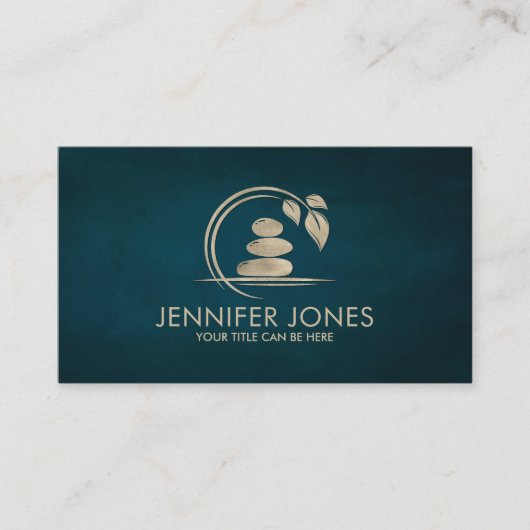 Zen Stones - harmony and tranquility pastelgoud Visitekaartje (Voorkant)