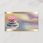 Zen Stones Lotus Gold Stripe Kleurrijke Yoga Visitekaartje (Voorkant)