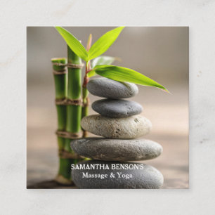 Zen Stones Massage Therapeut Vierkante Visitekaartje