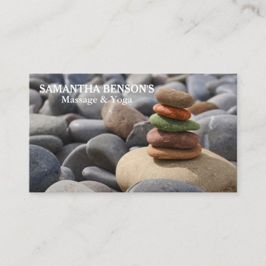 Zen Stones Massage Therapeut Visitekaartje (Voorkant)
