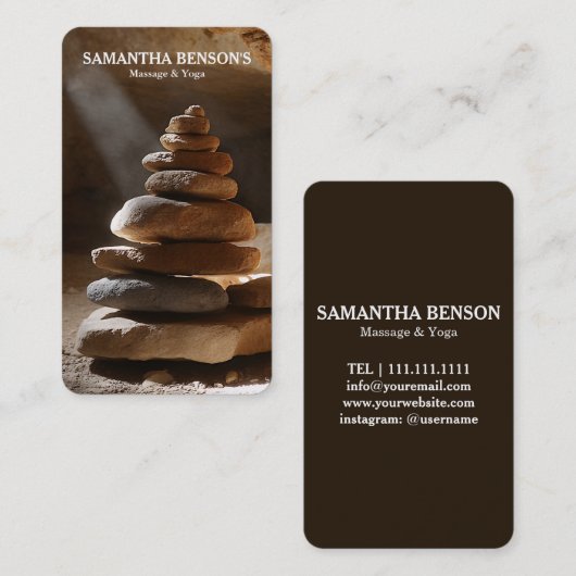 Zen Stones Massage Therapeut Visitekaartje (Voorkant / Achterkant)