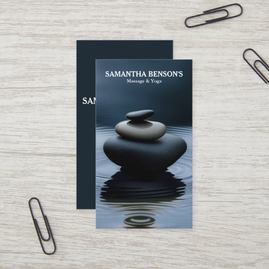 Zen Stones Massage Therapeut Visitekaartje (Voorkant / Achterkant in situ)