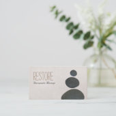 Zen Stones Massage Therapist & Meditation Teacher Visitekaartje (Staand voorkant)